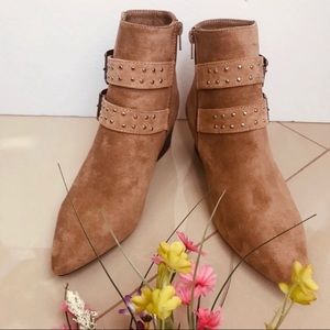 Forever 21 Tan Suede buckle booties size 8